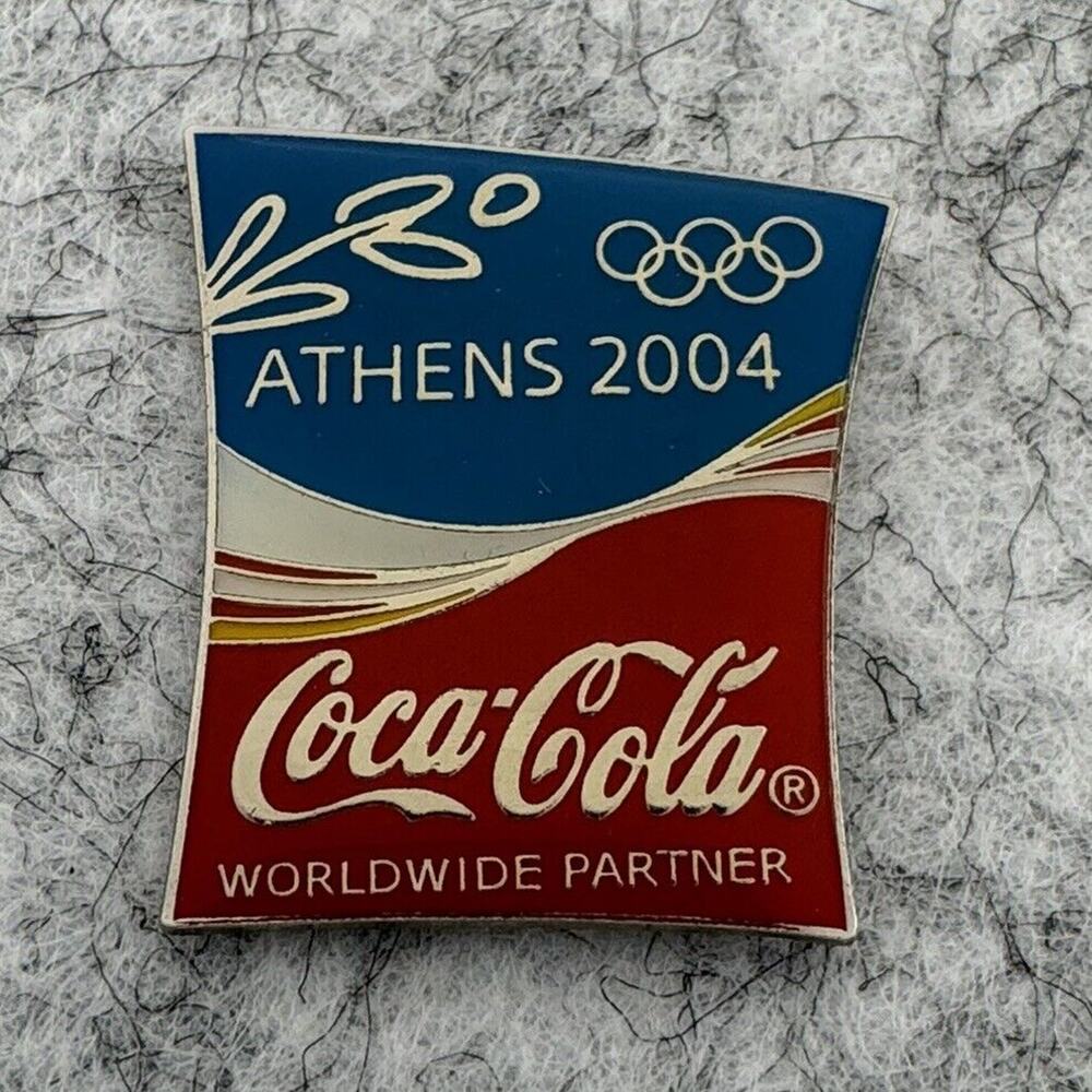 Athens 2004 Olympic Coca-Cola Lapel Pin Tie Hat Worldwide Partner Vintage Rare